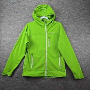 Marmot Jacket Softshell Hooded Full Zip Outdoor Hiking Womens sz L Green